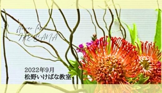 松野いけばな教室｜2022年9月－初秋のいけばなお稽古作品