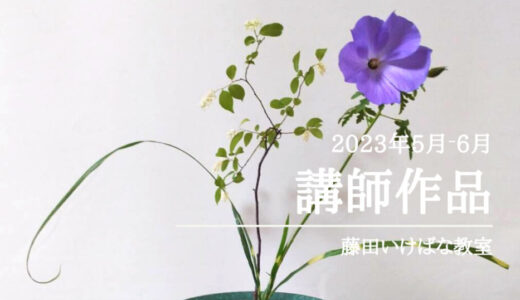 藤田いけばな教室｜2023年5月-6月春のお庭の花をいけた作品