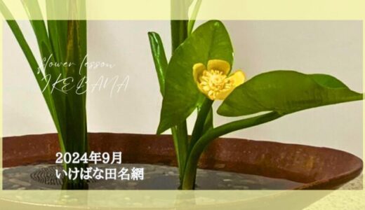 いけばな田名網｜2024年9月　自由花、一種生、二種生、魚道生