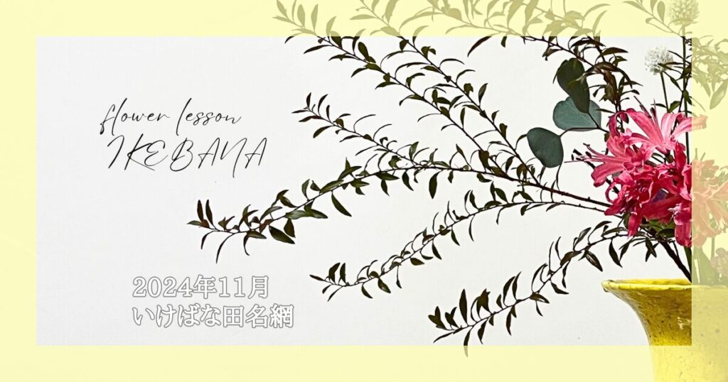 いけばな田名網｜2024年11月お稽古作品 生花新風体、立て花、砂物など