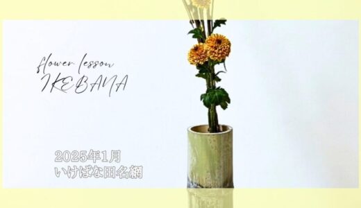 いけばな田名網｜2025年1月分お稽古作品　自由花、一種生、二種生