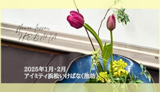 アイミティ浜松いけばな（池坊）｜2025年1-2月のお稽古作品と代替え講座のお知らせ