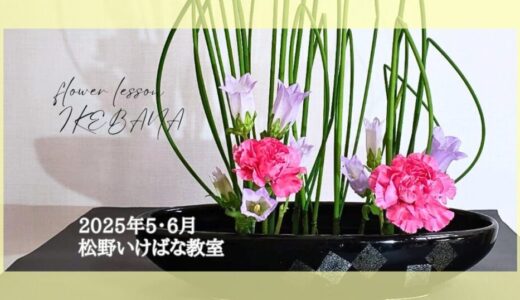 松野いけばな教室｜2025年5月6月のお稽古作品　交ぜ生け・自由花等