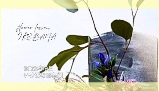いけばな田名網｜2025年9月分お稽古作品　初秋の自由花・三種生等