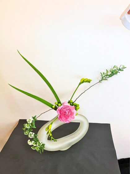 池坊　松野いけばな教室　お稽古作品　自由花