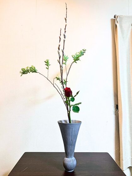 池坊　片岡いけばな教室　お稽古作品　三種生