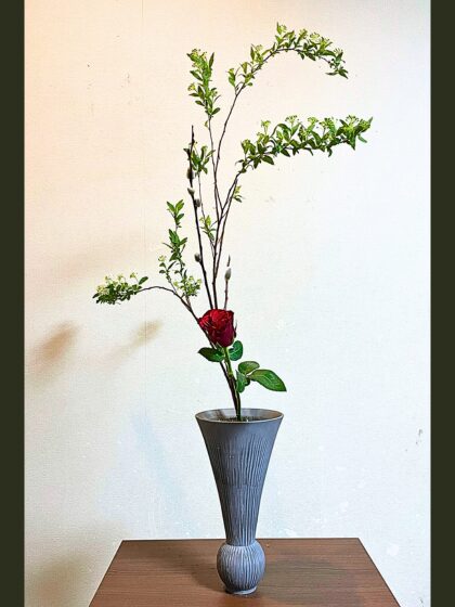 池坊　片岡いけばな教室　お稽古作品　三種生