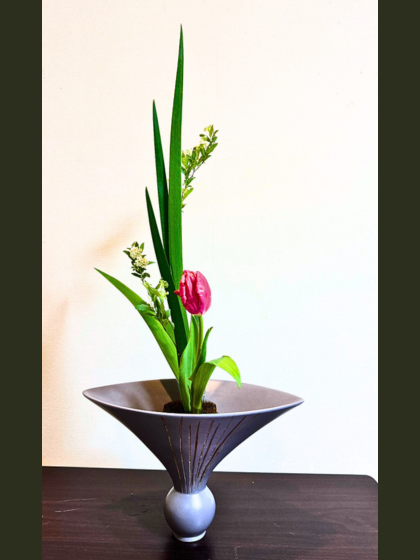 池坊　片岡いけばな教室　お稽古作品　三種生