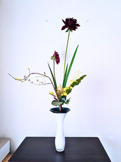 池坊　片岡いけばな教室　お稽古作品　立花新風体