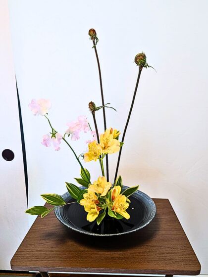 池坊　片岡いけばな教室　お稽古作品　自由花