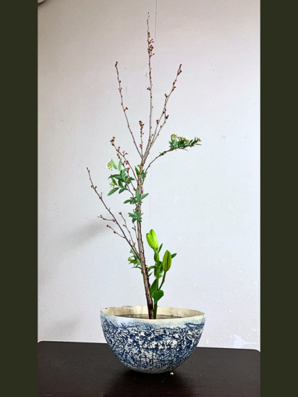 池坊 片岡いけばな教室 お稽古作品 三種生