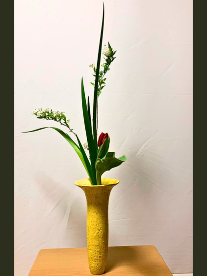 池坊 片岡いけばな教室 お稽古作品 三種生