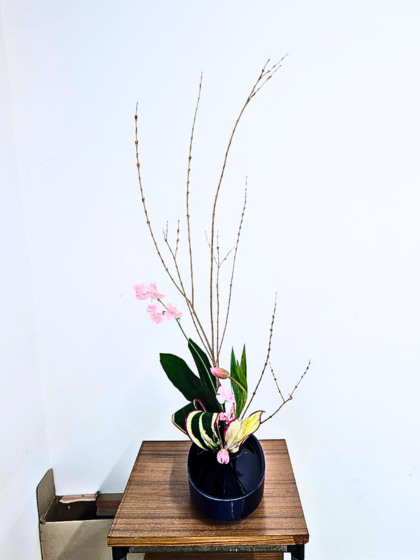 磐田市青城交流センター生け花教室　　
お稽古作品　自由花