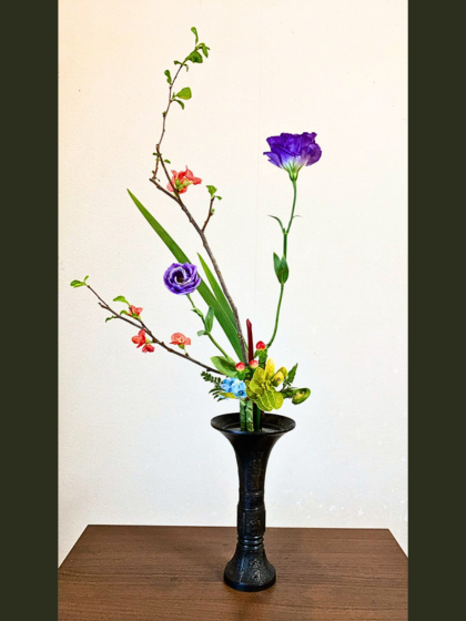 池坊　片岡いけばな教室　お稽古作品　立て花