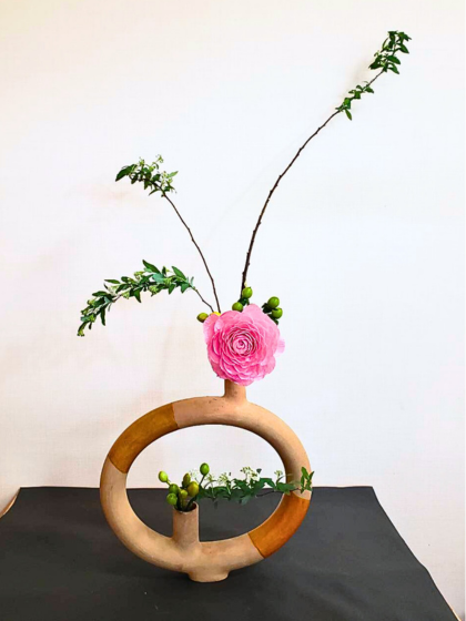 池坊　松野いけばな教室　お稽古作品　自由花