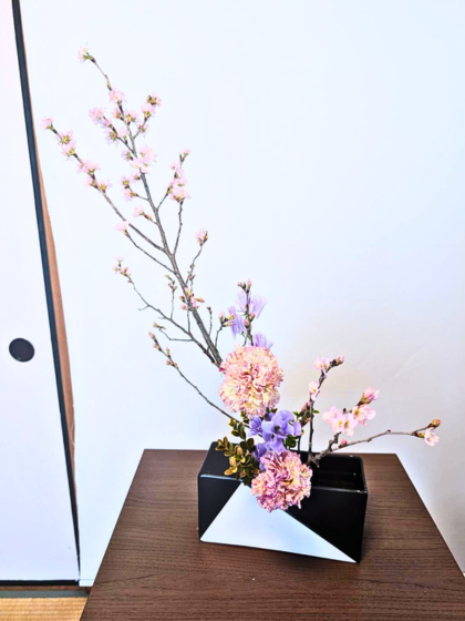 池坊　片岡いけばな教室　お稽古作品　自由花