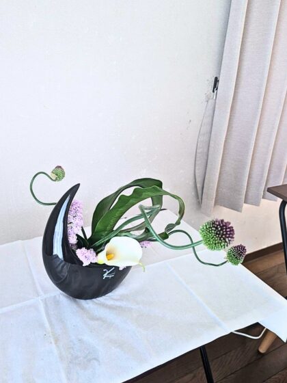 池坊　片岡いけばな教室　お稽古作品　自由花