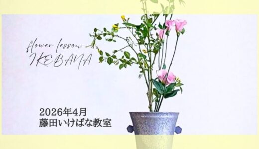 藤田いけばな教室｜春のいけばな　可憐なトルコキキョウをいけた二種生など